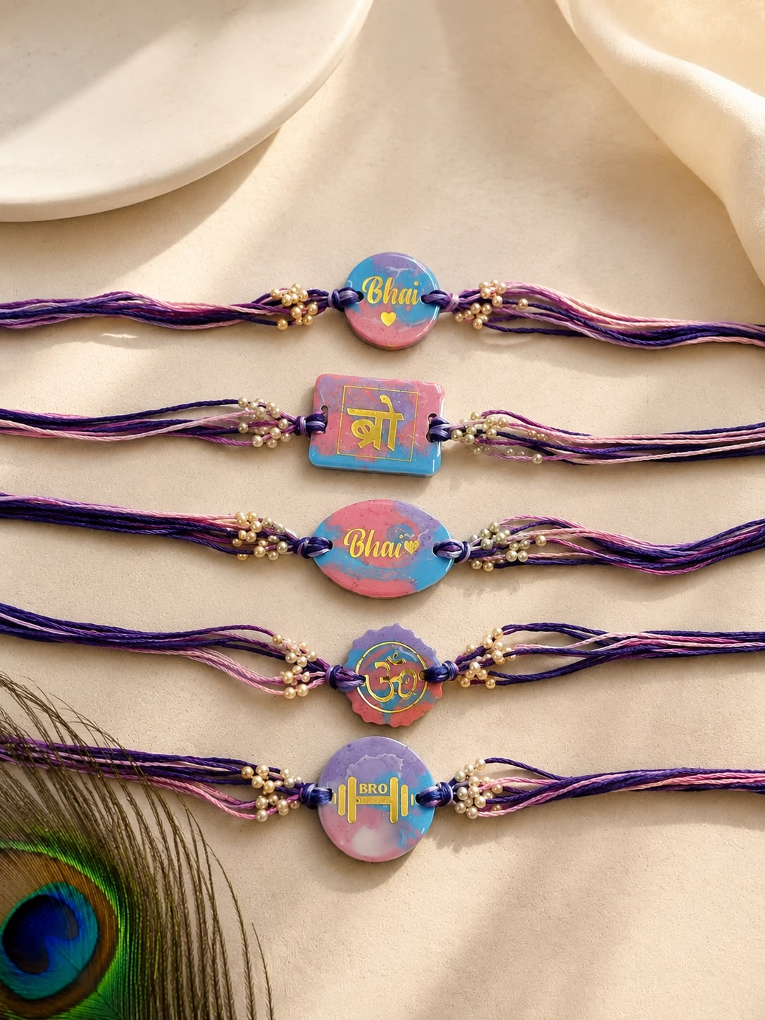 Pastel Bloom Resin Rakhi