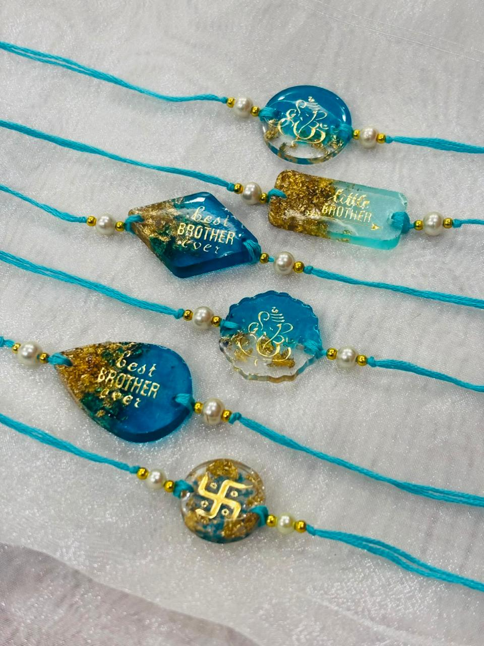 Ocean Gold Resin Rakhi